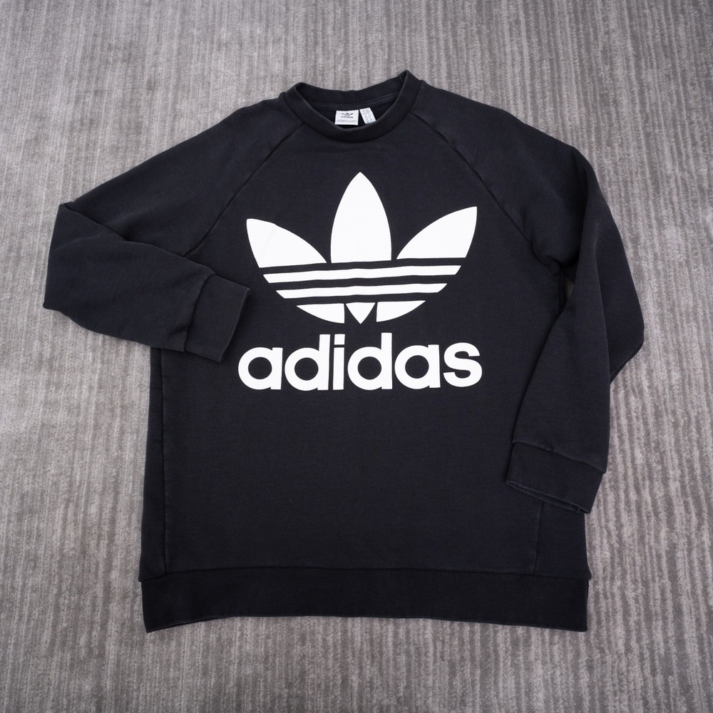 Adidas Originals Trefoil Sweatshirt Womens Medium Black Good Pullover Logo